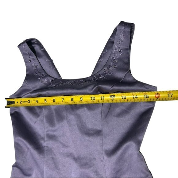 David’s Bridal Light Purple Sleeveless Maxi Dress Formal Bridesmaid Beaded Neck - Picture 11 of 13